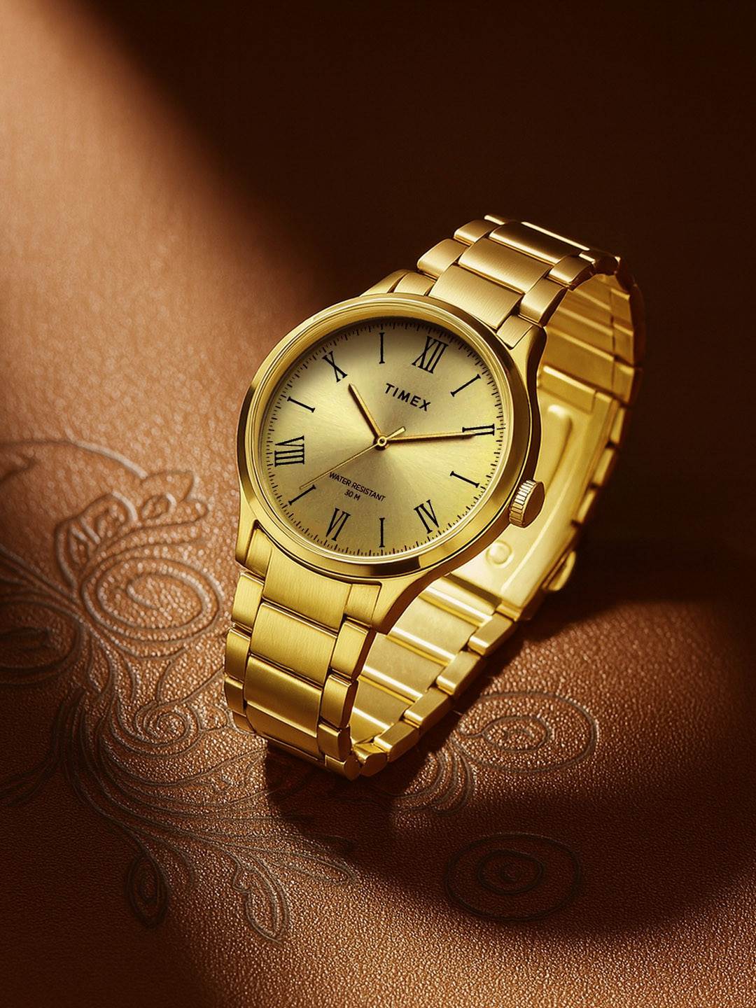Timex Round 21mm Champagne Dial Analog Men Watch - TW000R431