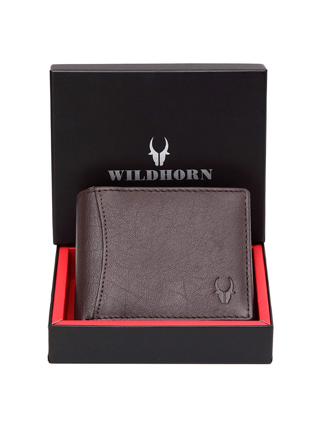 

WildHorn Men Brown Solid RFID Protected Leather Two Fold Wallet