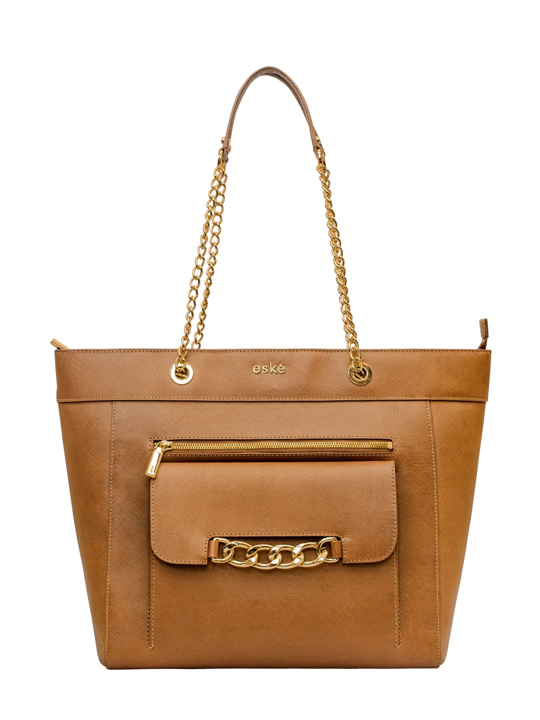 

Eske Tan Brown Solid Leather Shoulder Bag