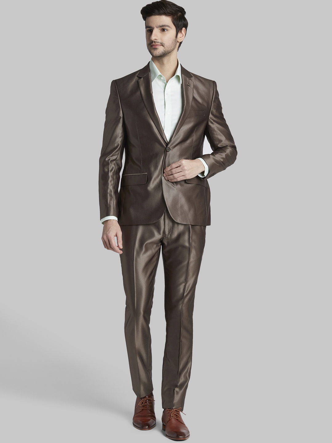 

Parx Men Brown Single Breasted Two-Piece Suits