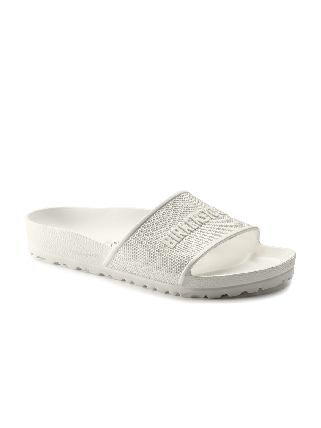 

Birkenstock Unisex White Barbados Eva Solid Regular Width Sliders