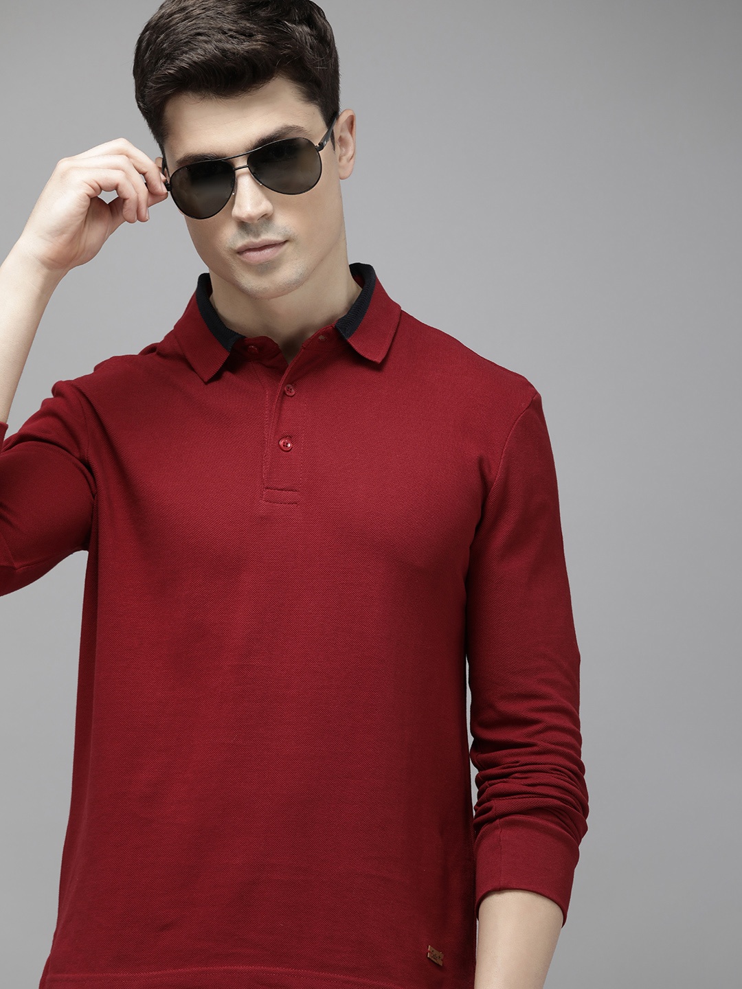 

Celio Polo Collar Pure Cotton T-shirt, Maroon