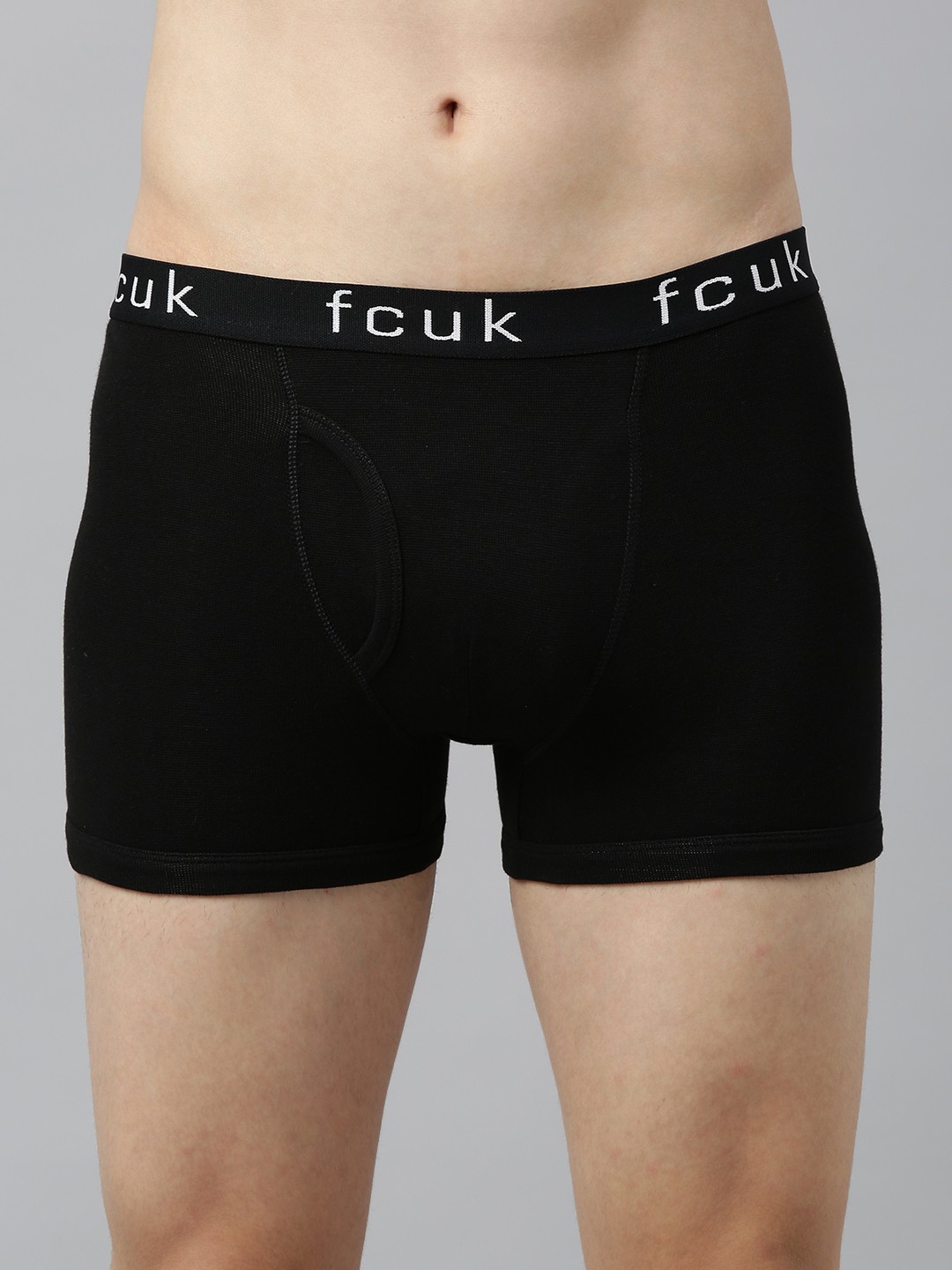 

FCUK Men Black Solid Trunks CTR22