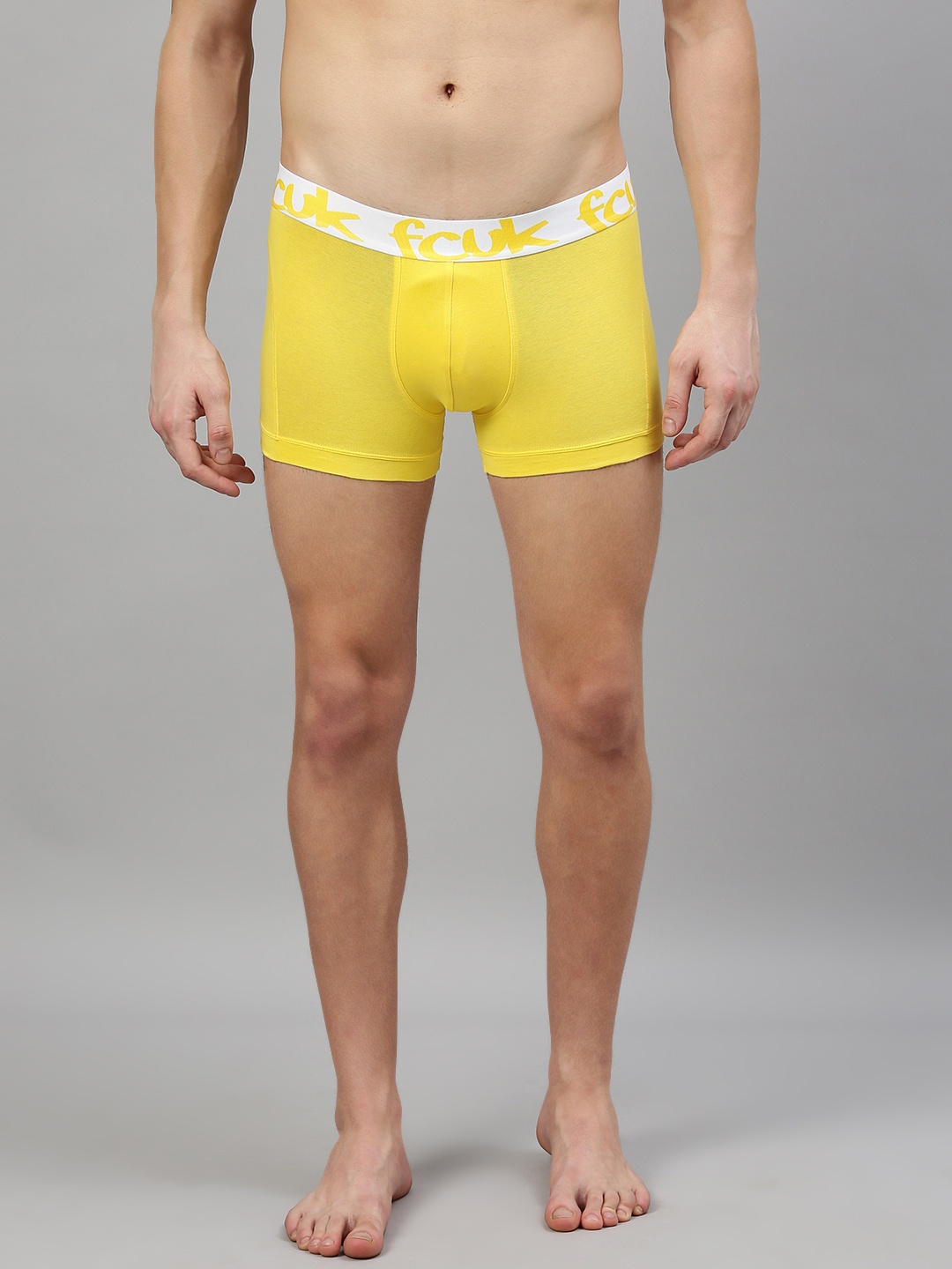 

FCUK Men Yellow Solid Varsity Trunks CTR08