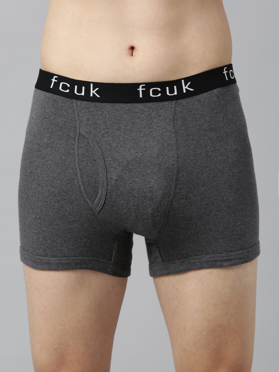 

FCUK Men Charcoal Grey Solid Varsity Trunks CTR22