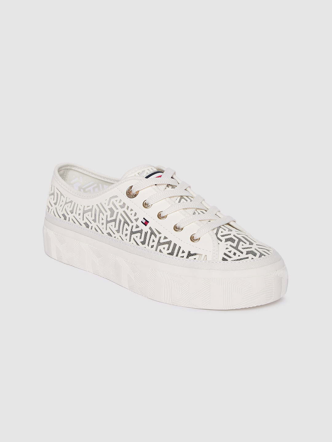 

Tommy Hilfiger Women White & Grey Flatforms