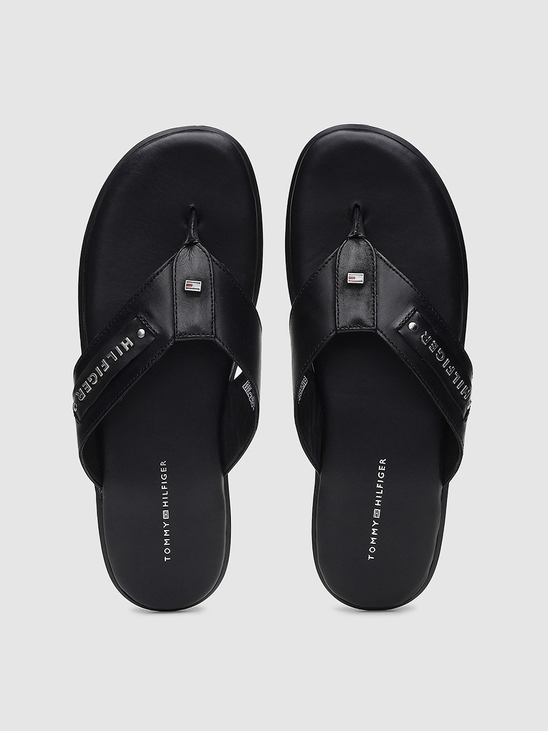 

Tommy Hilfiger Men Black Leather Comfort Sandals