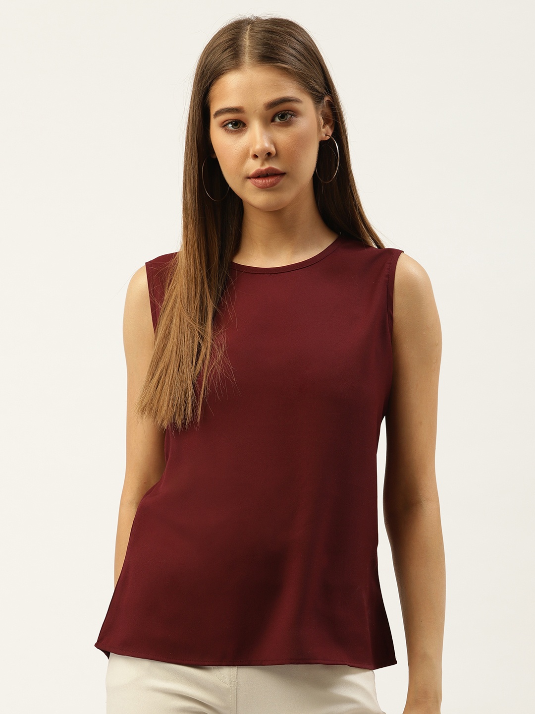 

An Episode Women Burgundy Solid Top