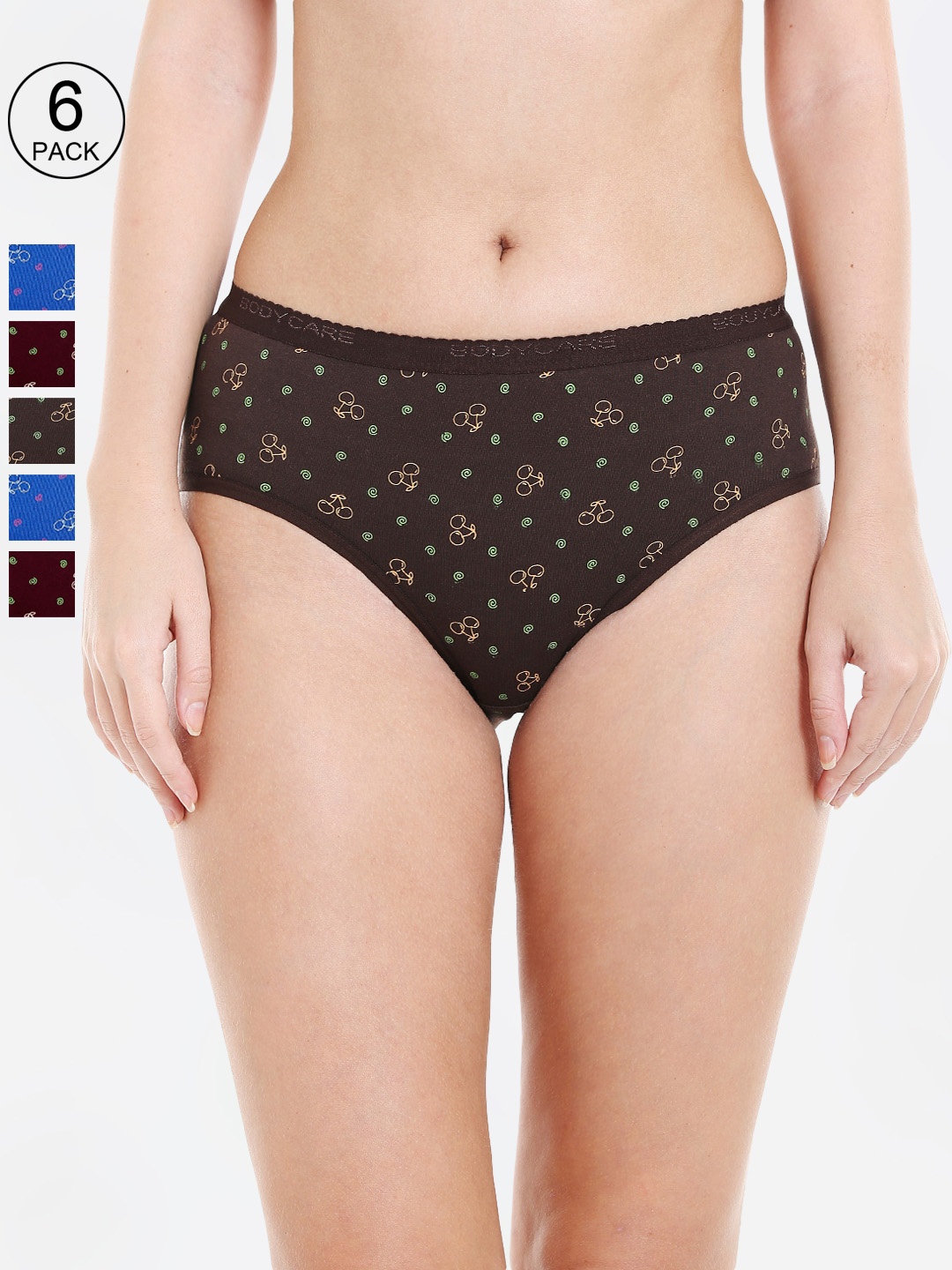 

Bodycare Women Pack of 6 Assorted Printed Hipster Briefs 4000-6PCS