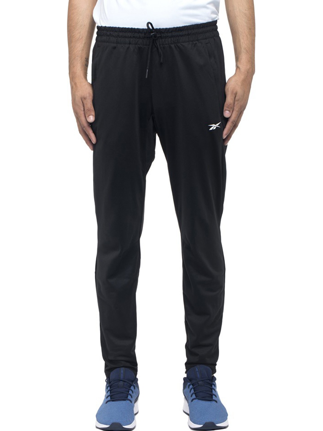 

Reebok Men Black Solid Training Wor Knit Track Pants