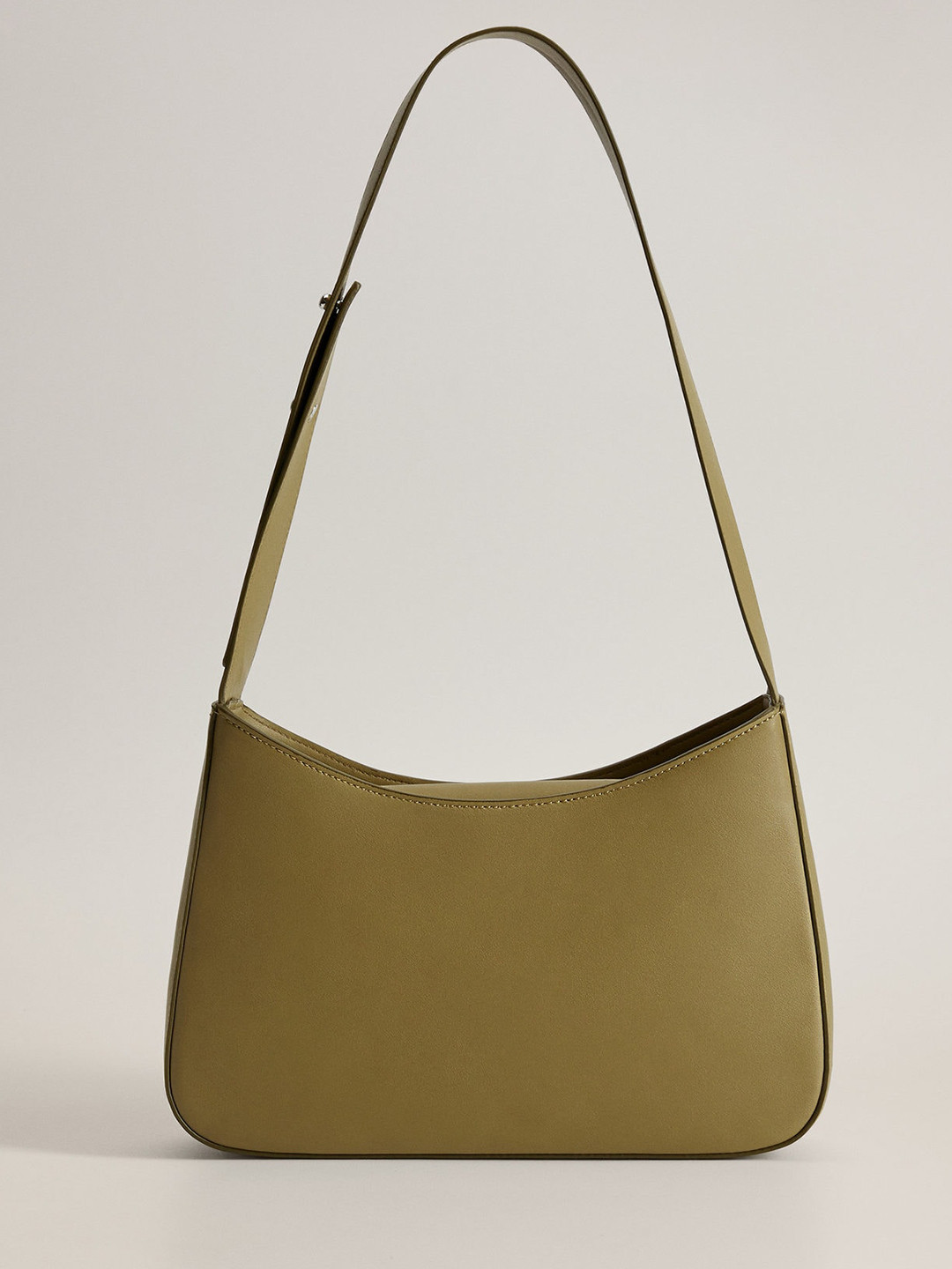 

MANGO Olive Green Solid Shoulder Bag