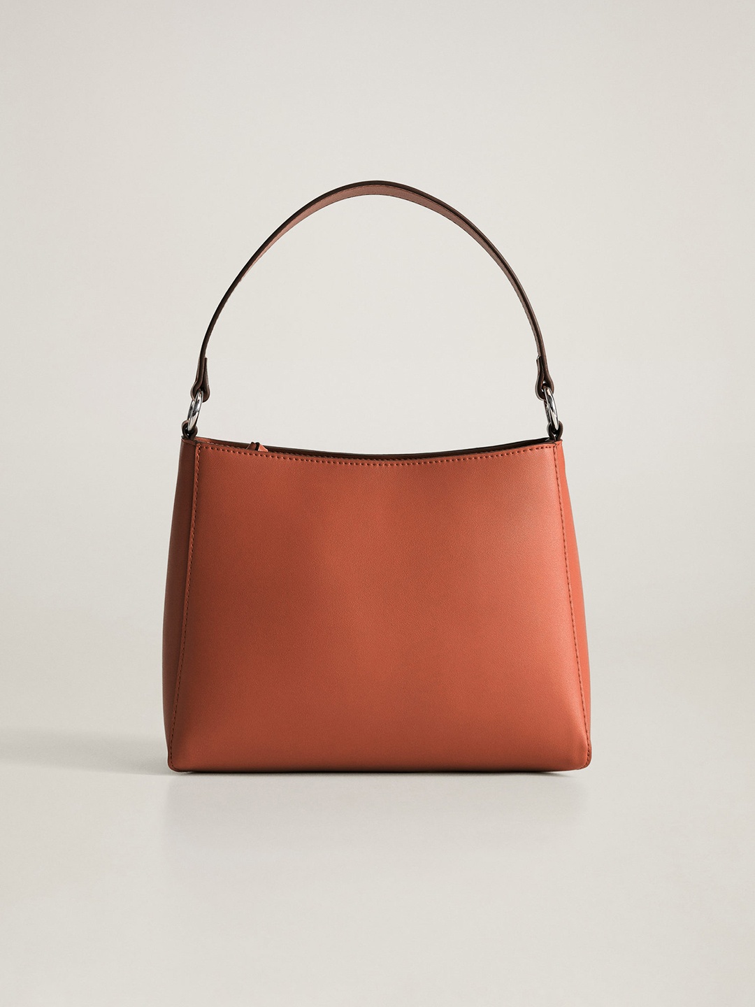 

MANGO Rust Orange Solid Shoulder Bag