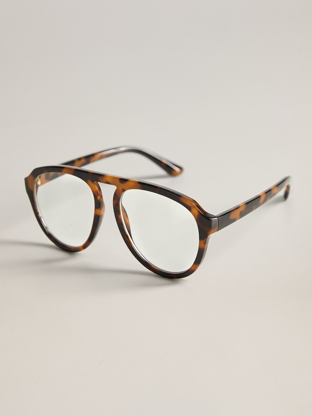 

MANGO Women Clear Oval Sunglasses 67024382, Brown