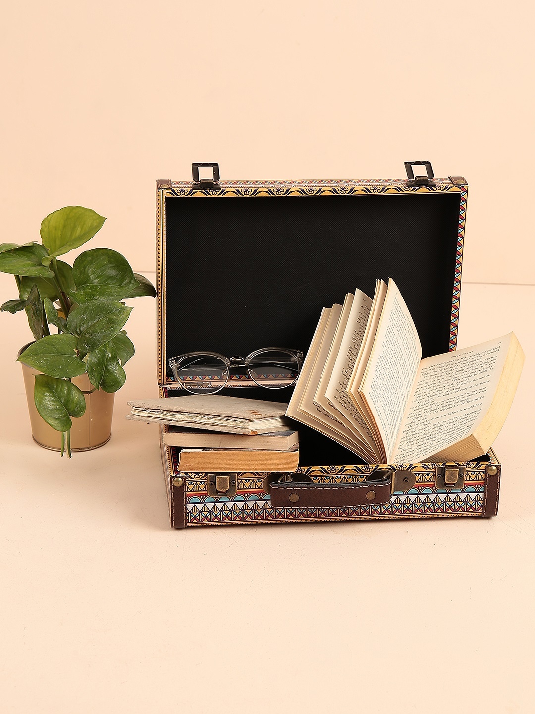 

Chumbak Unisex Brown & Blue Printed Suitcase Organiser