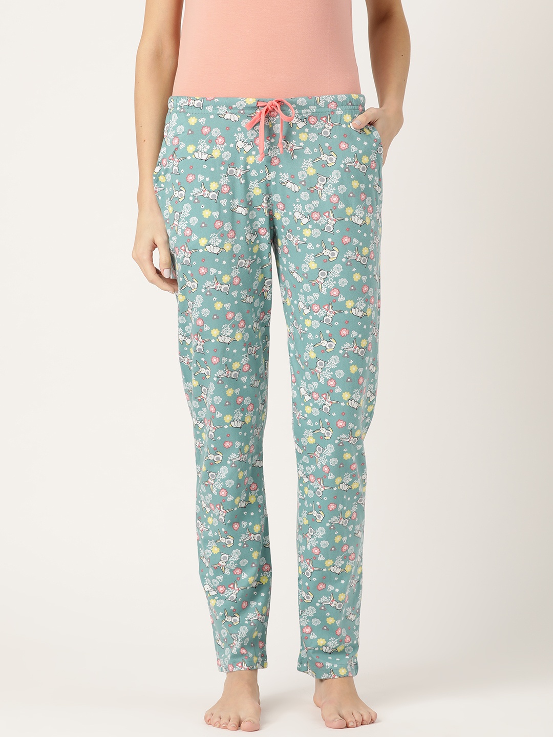 

Kanvin Women Blue & Off-White Bunny Print Lounge Pants