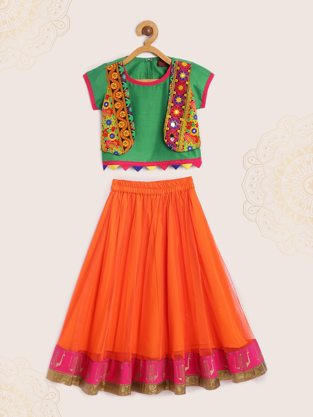 

Twisha Orange Ready to Wear Lehenga with Blouse