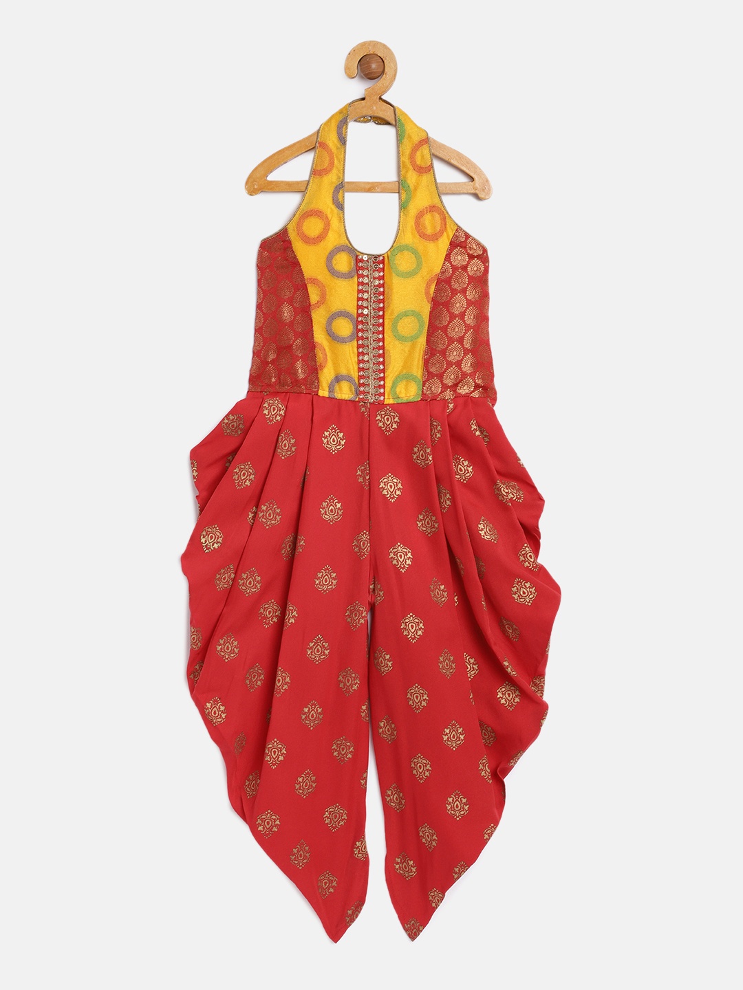 

Twisha Girls Red Printed Basic Jumpsuit
