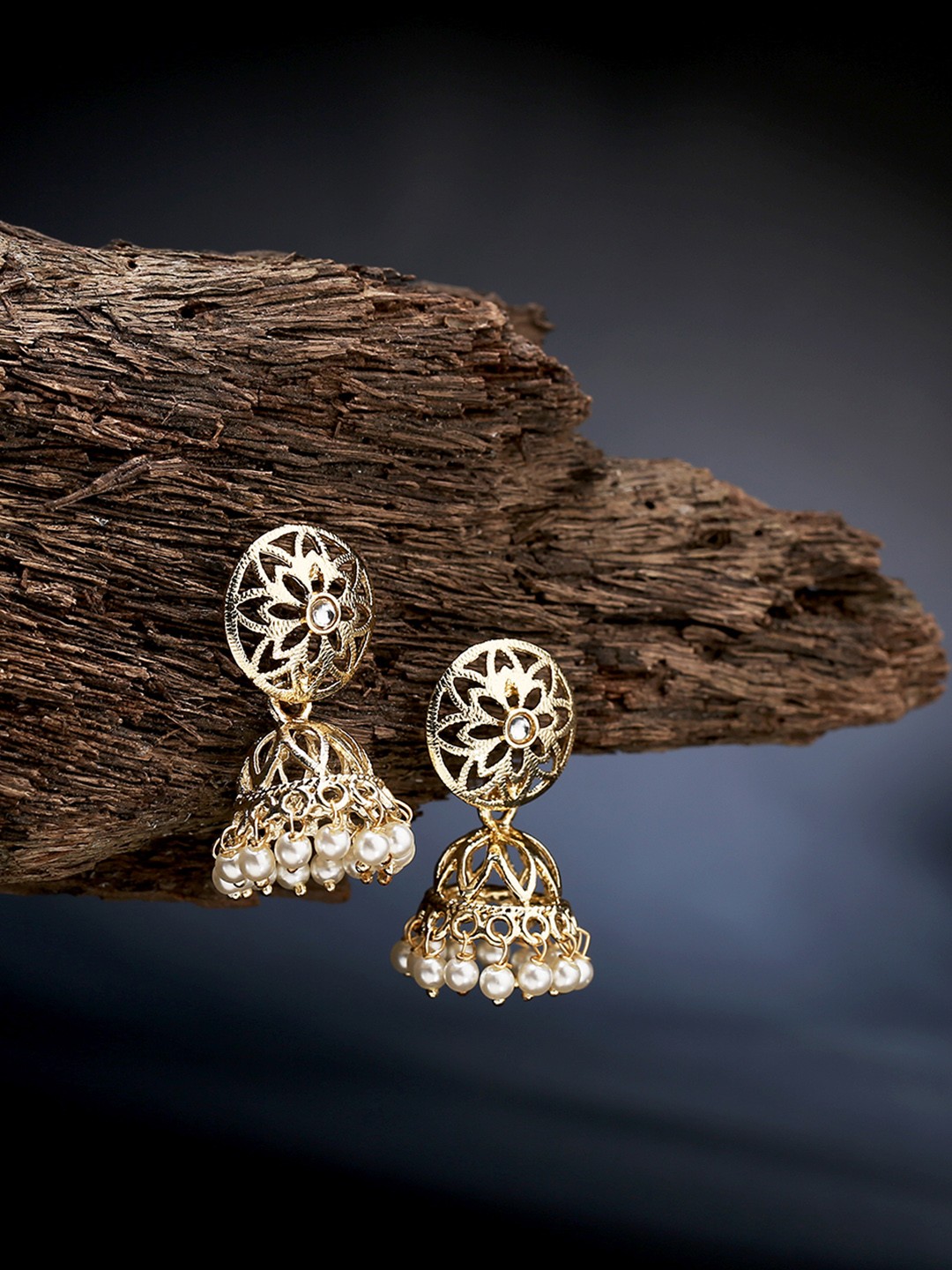 

LAIDA Gold-Plated Handcrafted Dome Shaped Jhumkas