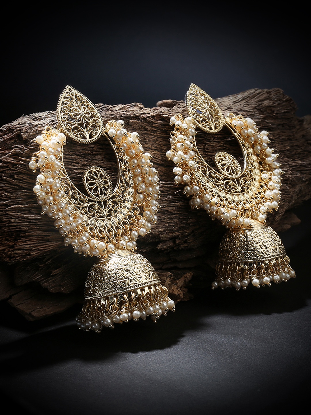 

LAIDA Gold-Plated Dome Shaped Jhumkas