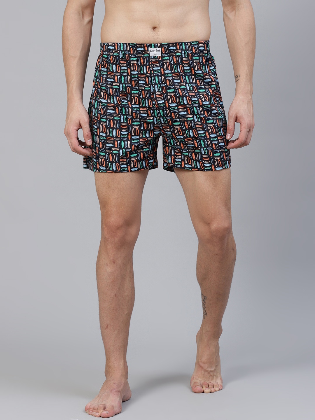 

East Ink Men Blue & Green Printed Pure Cotton Boxers EIBXCO053