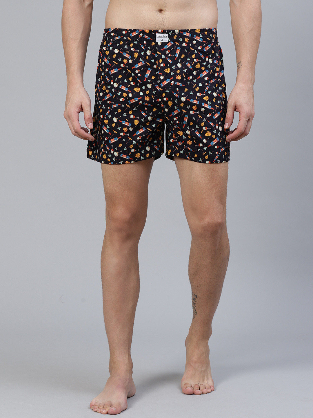 

East Ink Men Black & Yellow Quirky Digital Print Pure Cotton Boxers EIBXCO006