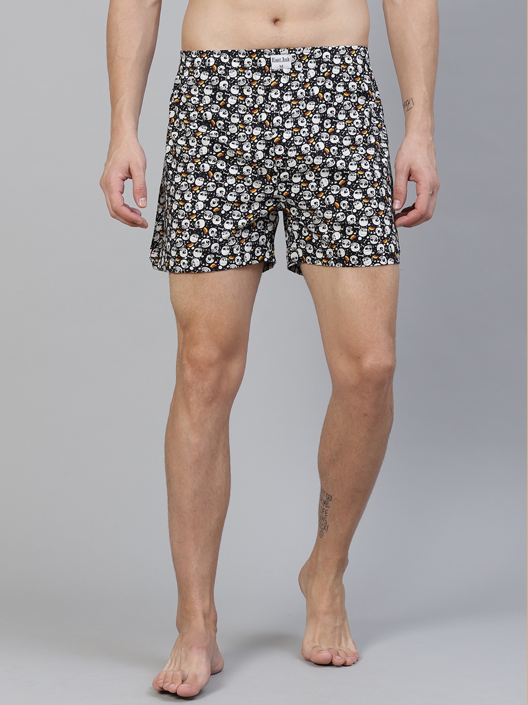 

East Ink Men Black & White Quirky Digital Printed Pure Cotton Boxers EIBXCO043