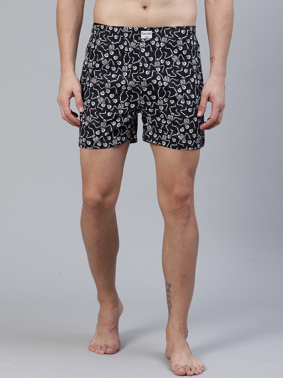 

East Ink Men Black & White Printed Pure Cotton Boxers EIBXCO028