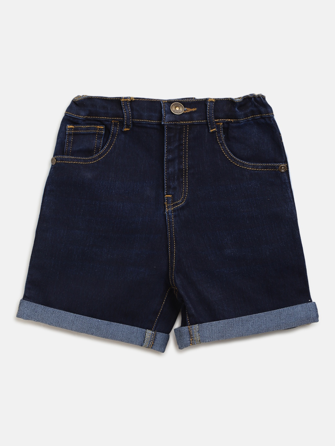 

Nauti Nati Boys Navy Blue Solid Regular Fit Denim Shorts
