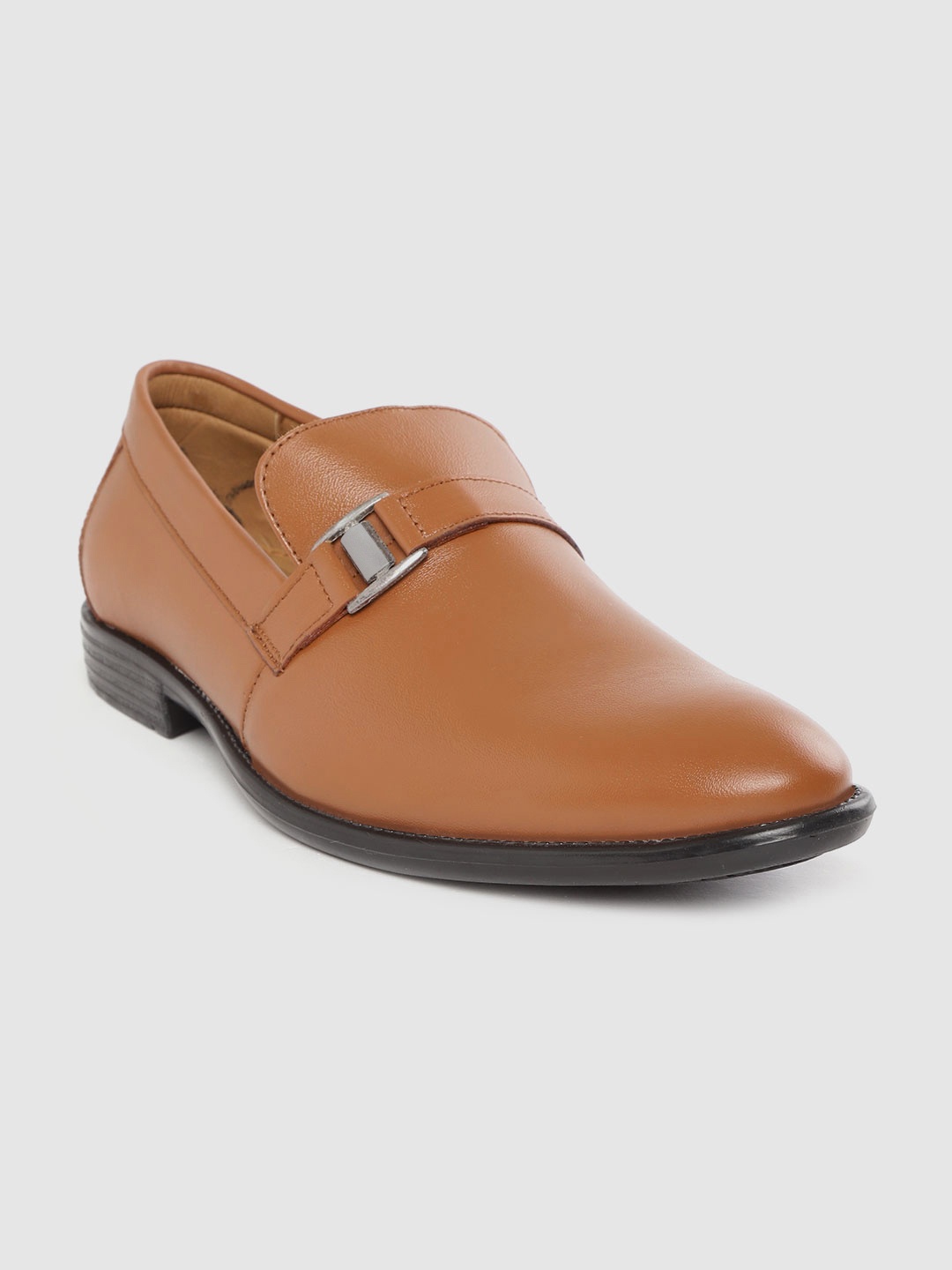 

LOUIS STITCH Men Tan Brown Solid Handmade Leather Formal Slip-Ons