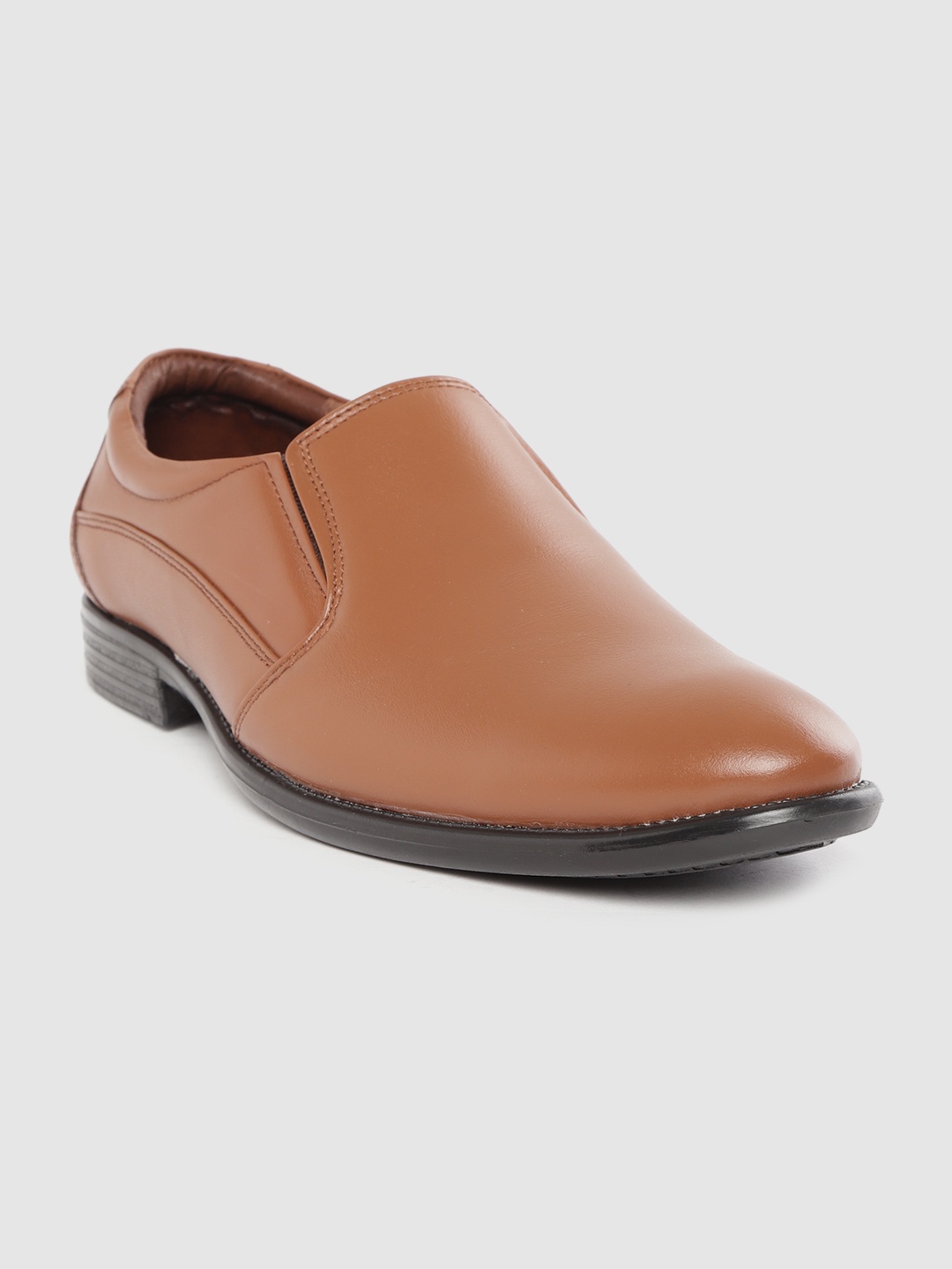 

LOUIS STITCH Men Tan Brown Solid Leather Handcrafted Formal Slip-Ons