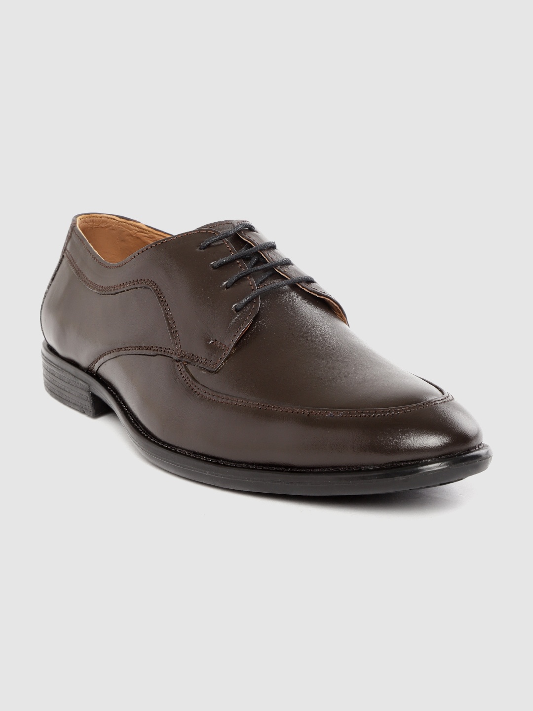 

LOUIS STITCH Men Coffee Brown Solid Handmade Leather Formal Derbys