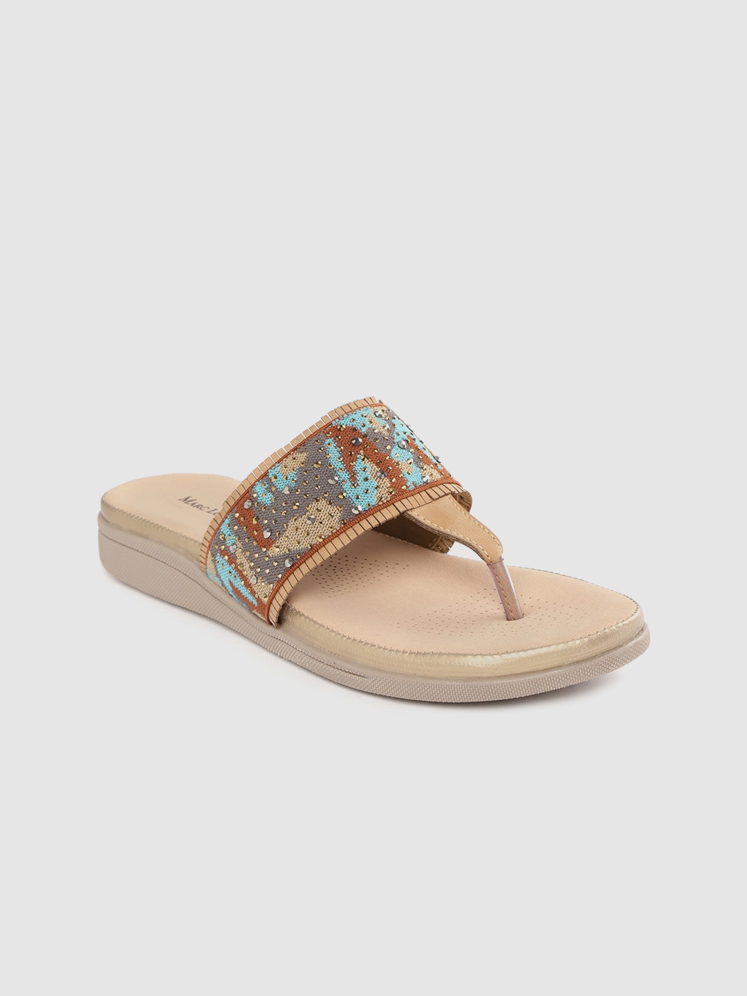 

Marc Loire Women Brown & Blue Woven Design Open Toe Flats
