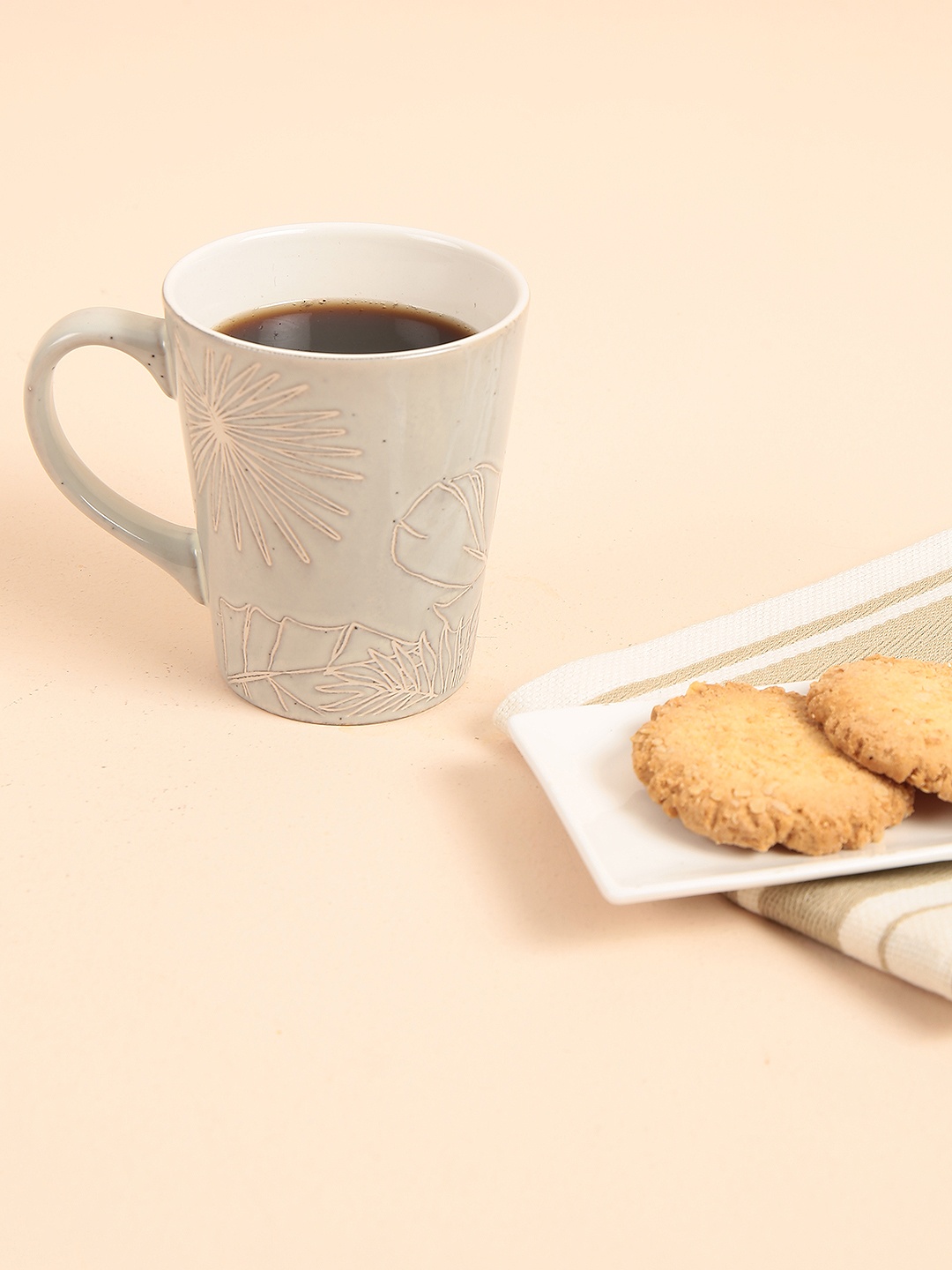 

Chumbak Green Textured Chipper Chirps Mug