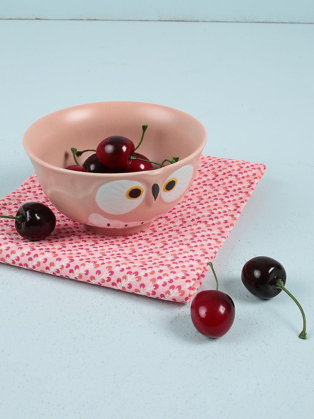 

Chumbak Pink & White Printed Gracious Owl Bowl