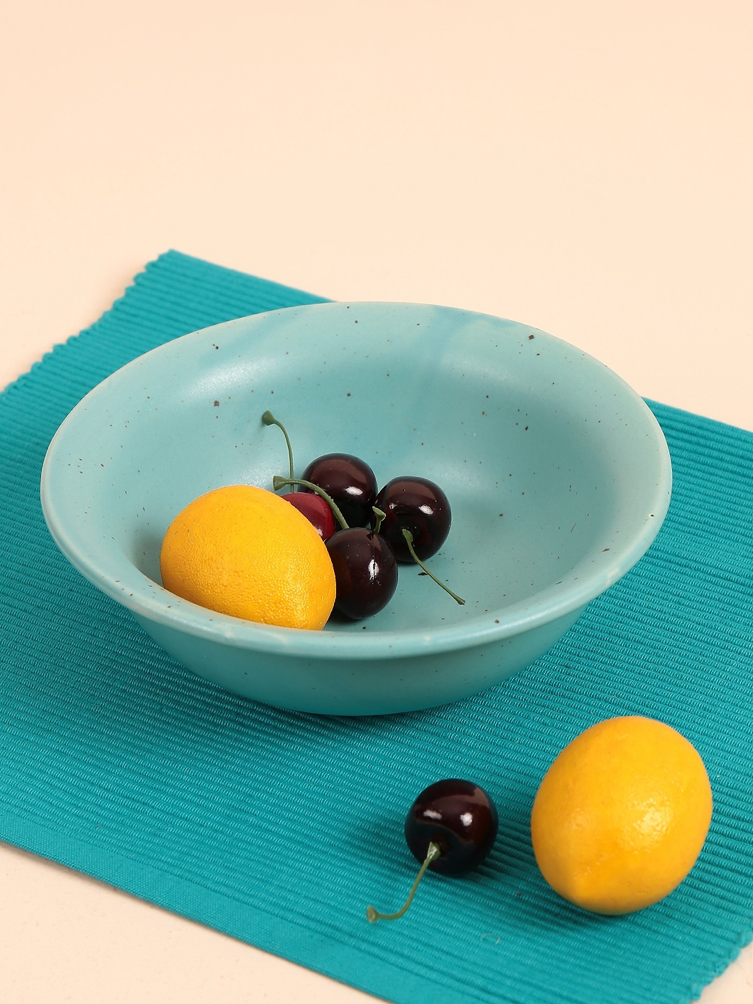 

Chumbak Teal Green Solid Ceramic Woodland Feast Serving Bowl