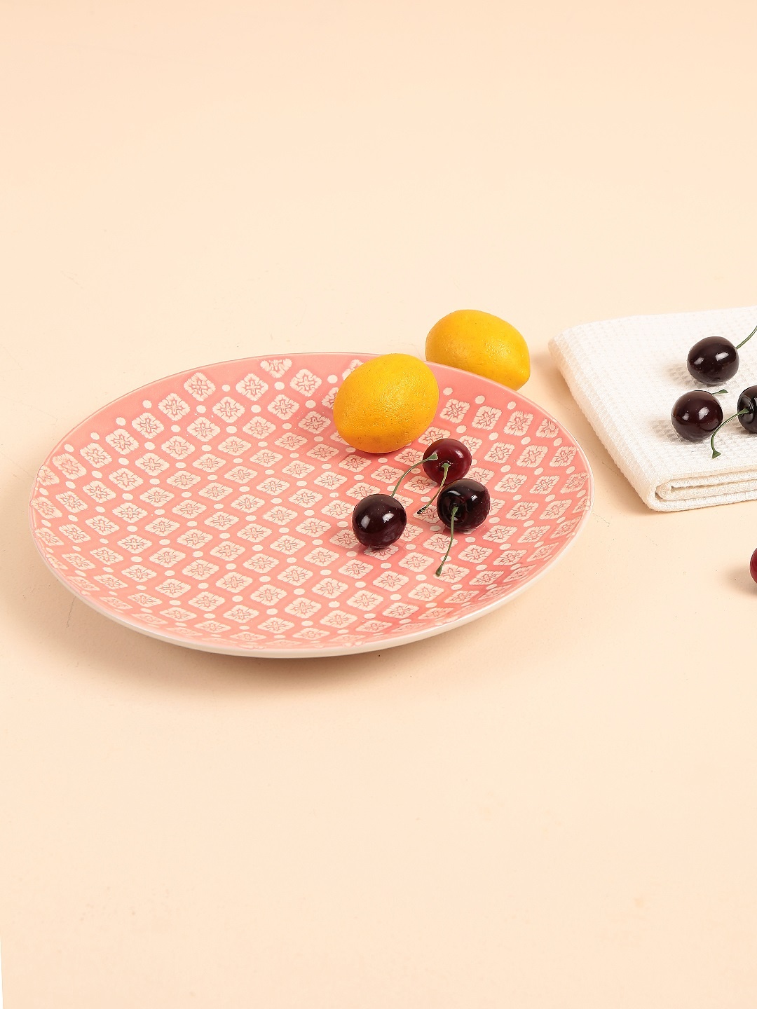 

Chumbak Pink Printed Ceramic Weekend Picnic Dinner Plate
