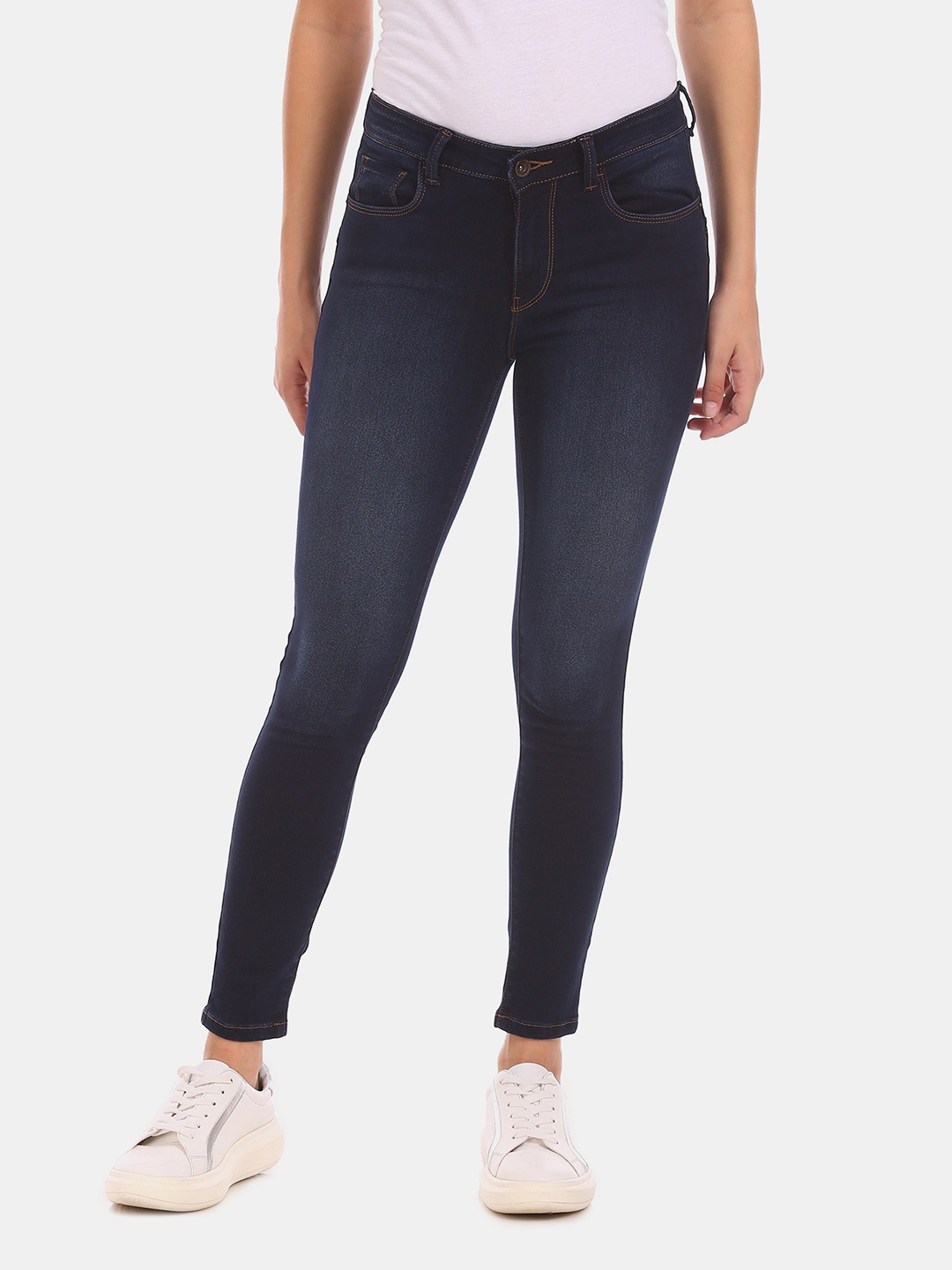 

Flying Machine Women Navy Blue Twiggy Super Skinny Fit Mid-Rise Clean Look Jeans