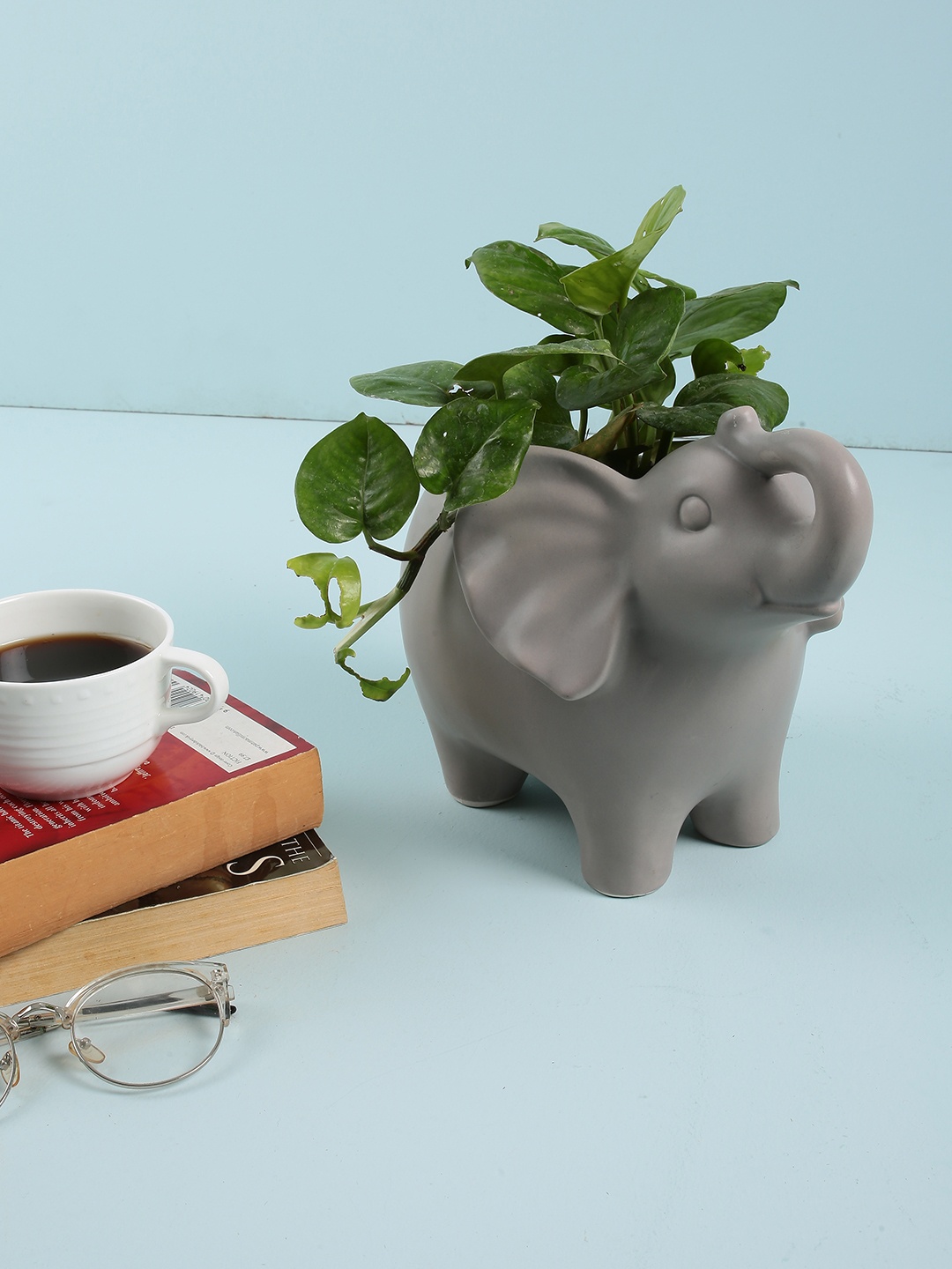

Chumbak Grey Solid Planter