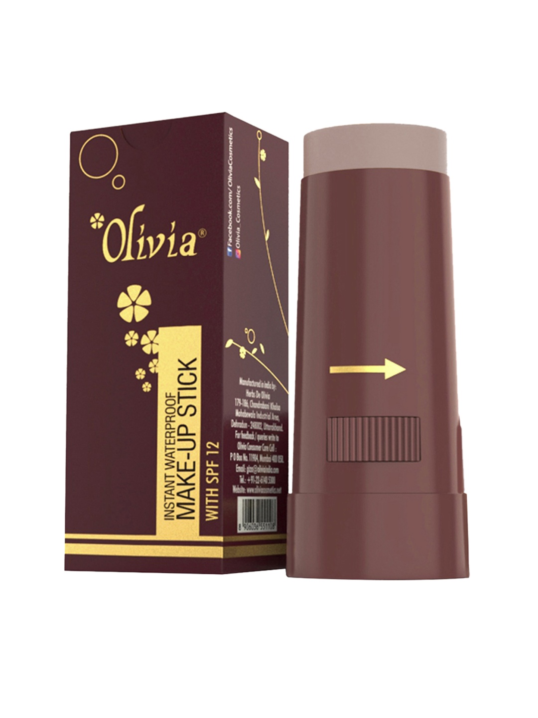 

Olivia Women Pack of 3 Waterproof Natural Makeup Stick Concealer 15g Shade No.3 (SPF 12), Nude