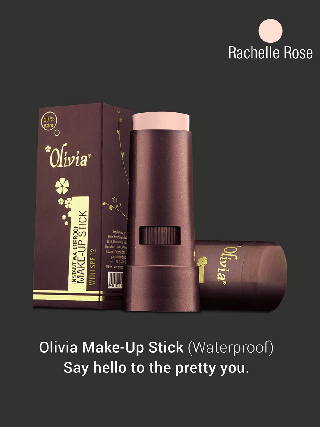 

Olivia Set of 3 Waterproof Makeup Stick Concealer Rachelle Rose Shade No.2 (SPF 12) 45g, Pink
