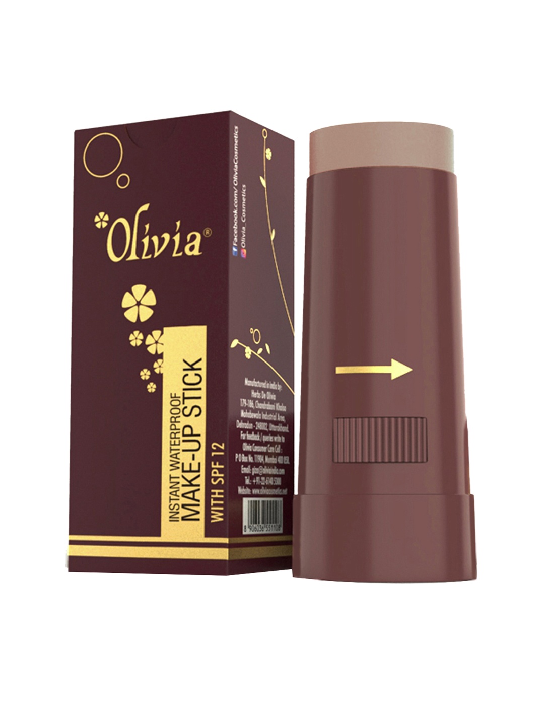 

Olivia Pack of 3 Egyptian Dark Waterproof Makeup Stick Concealer 15 g, Brown