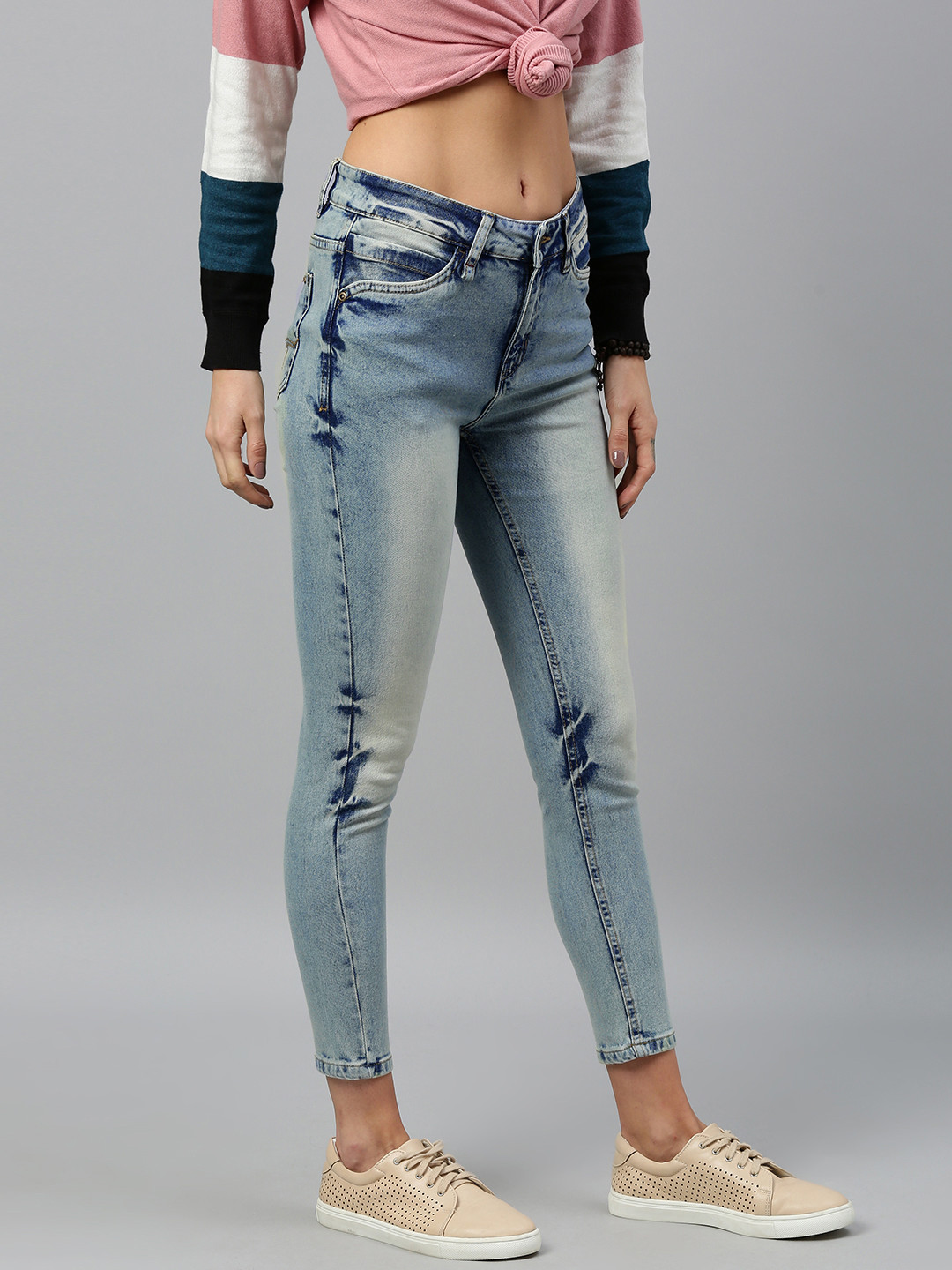 

Roadster Women Blue Skinny Fit Mid-Rise Clean Look Stretchable Jeans