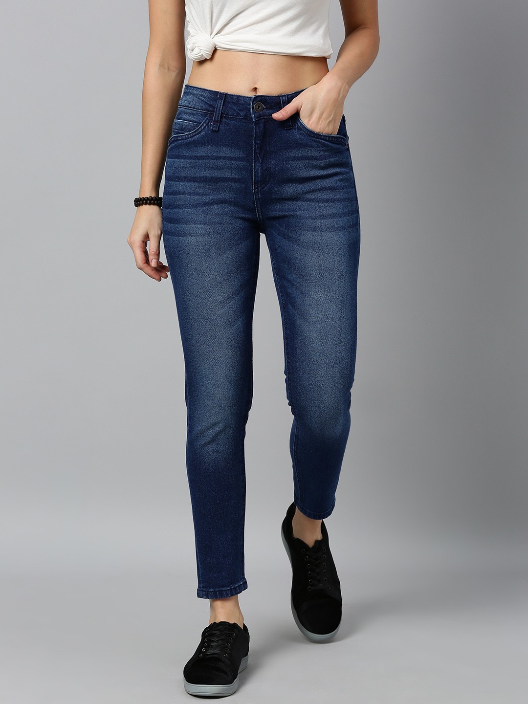 

Roadster Women Blue Skinny Fit Mid-Rise Clean Look Stretchable Jeans