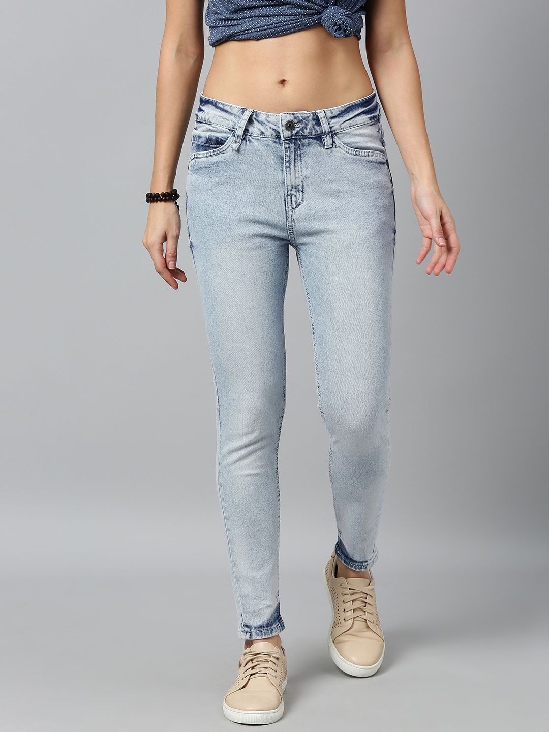 

Roadster Women Blue Skinny Fit Mid-Rise Clean Look Stretchable Jeans