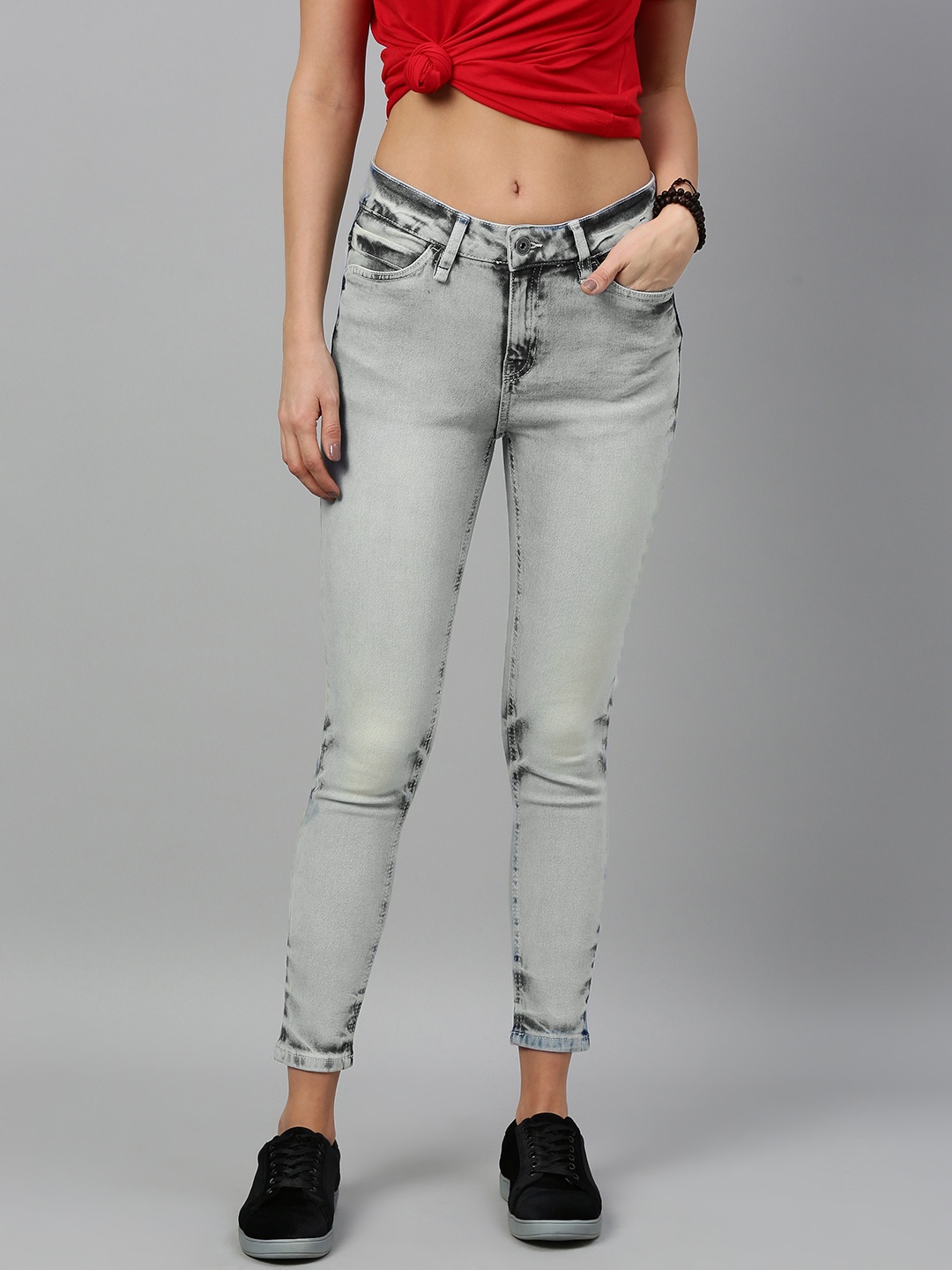 

Roadster Women Blue Skinny Fit Mid-Rise Clean Look Stretchable Jeans