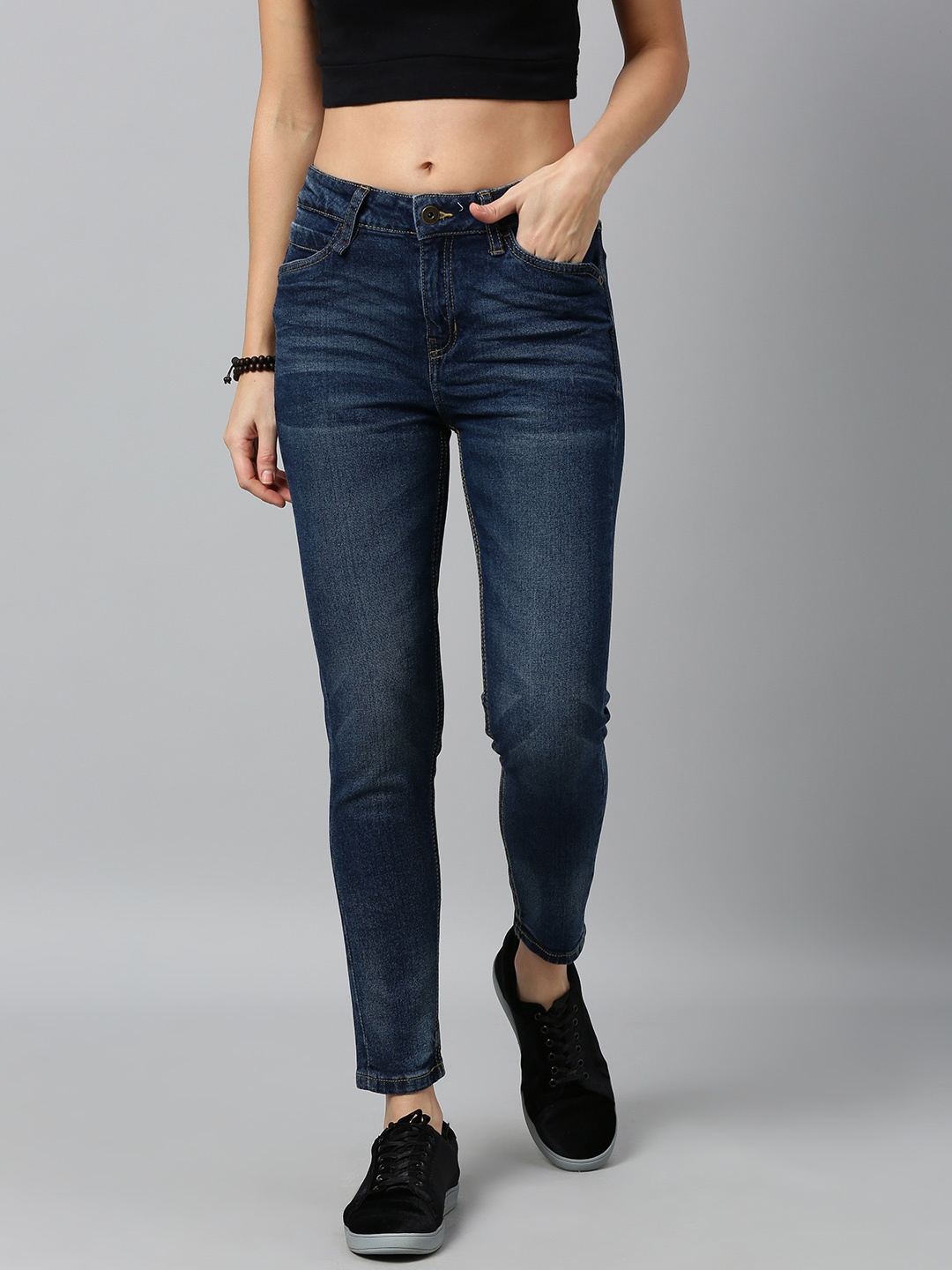 

Roadster Women Blue Skinny Fit Mid-Rise Clean Look Stretchable Jeans