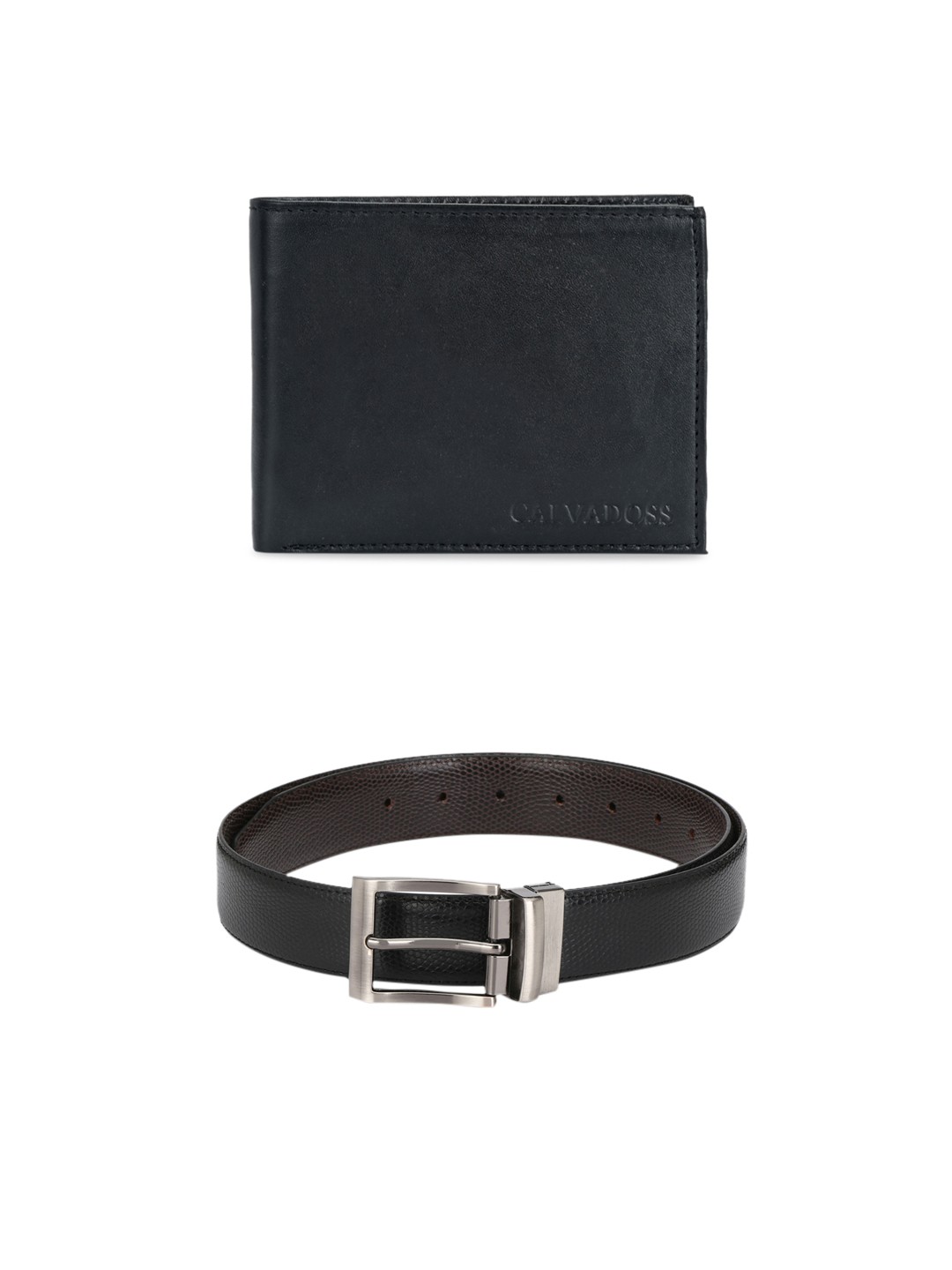 

Calvadoss Men Black Premium Belt and Wallet Set