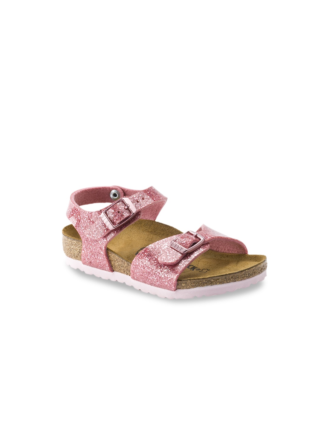 

Birkenstock Girls Pink Solid Rio Birko-Flor Open Toe Narrow Width Flats
