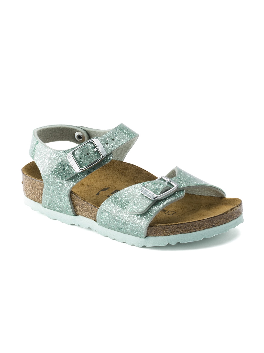 

Birkenstock Girls Sea Green Rio Birko-Flor Open Toes Narrow Width Flats