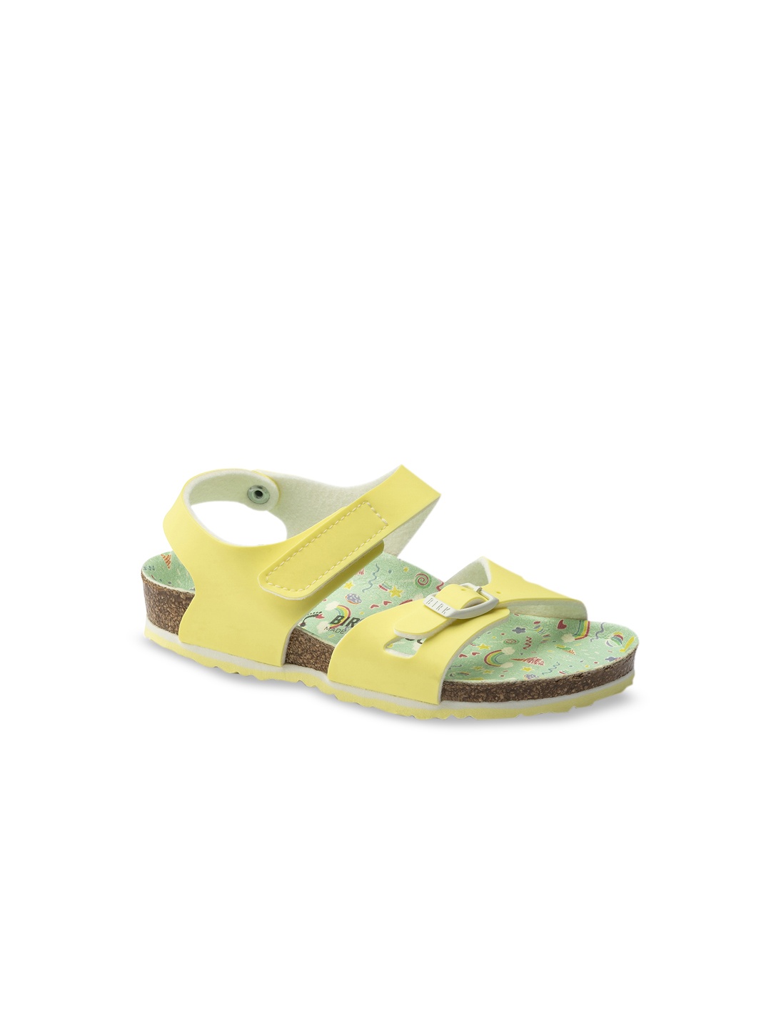 

Birkenstock Girls Yellow Solid Colorado Birko-Flor Open Toe Narrow Width Flats